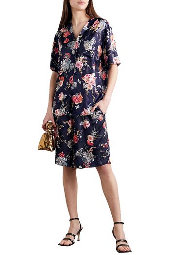 DRIES VAN NOTEN Verzierte Bluse aus Twill mit floralem Print