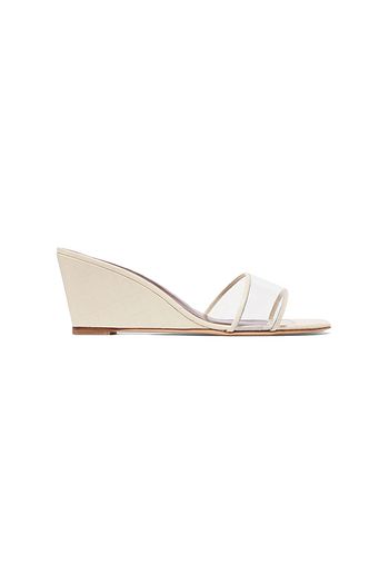 STAUD Billie croc-effect leather wedge sandals