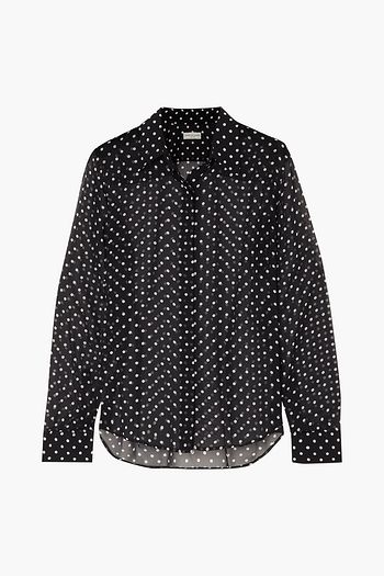 DRIES VAN NOTEN Bluse aus Seidenchiffon mit Polka-Dots