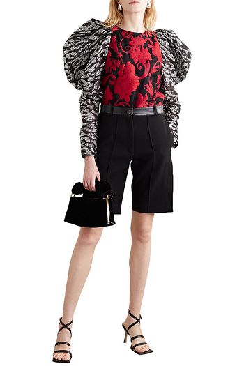 DRIES VAN NOTEN Brocade and tulle blouse