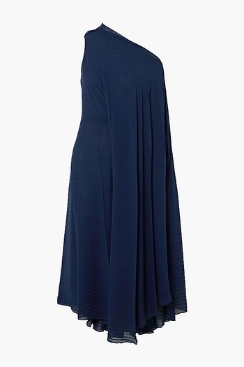 ROLAND MOURET Ordesa one-shoulder pleated crepe dress