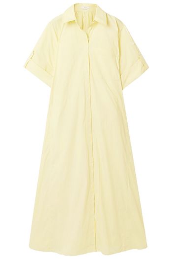 CO Gathered cotton-blend poplin shirt dress