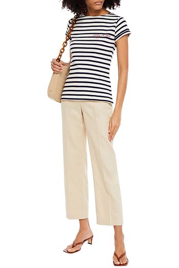 MAISON LABICHE Crazy In Love embroidered striped cotton-jersey T-shirt