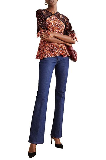 ALTUZARRA Charity tie-detailed floral-print silk crepe de chine blouse
