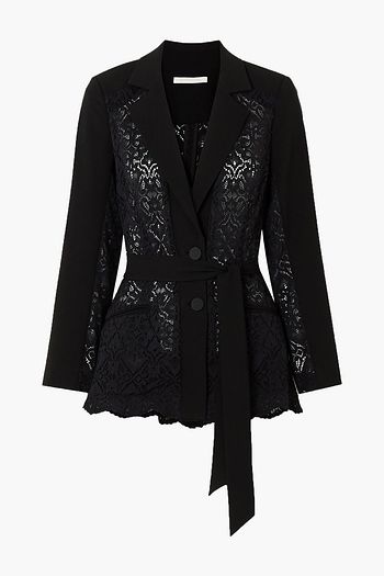 JONATHAN SIMKHAI Lace and grain de poudre blazer