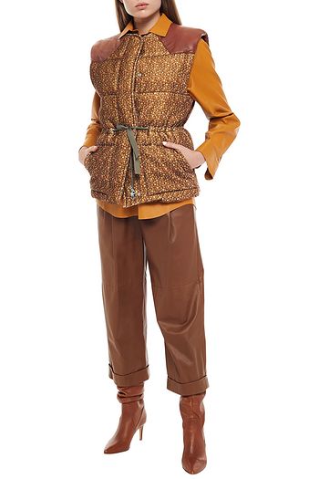 ISABEL MARANT Gary quilted printed cotton and linen-blend velvet vest