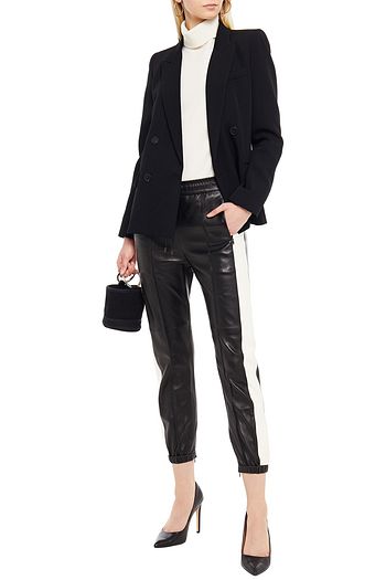 ISABEL MARANT Two-tone leather track pants