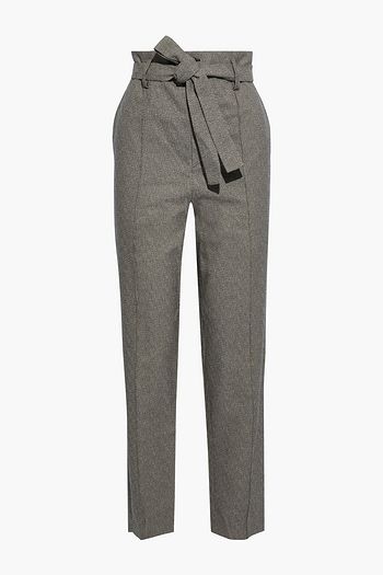 ISABEL MARANT Emilia belted woven tapered pants