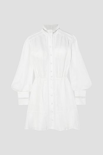 RAQUEL DINIZ Marella crochet-trimmed linen mini dress