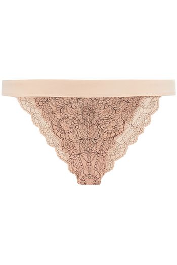 SKIN Organic Pima cotton-blend jersey and lace low-rise briefs
