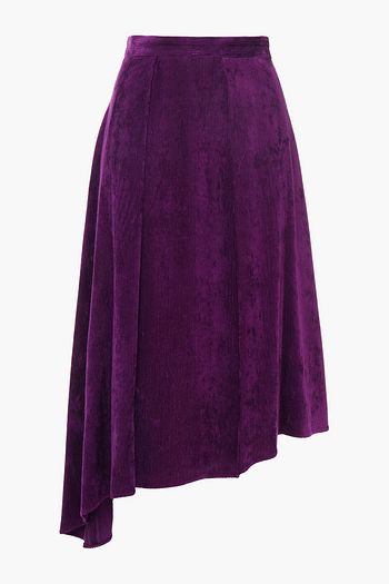 ISABEL MARANT Freja asymmetric pleated corduroy skirt