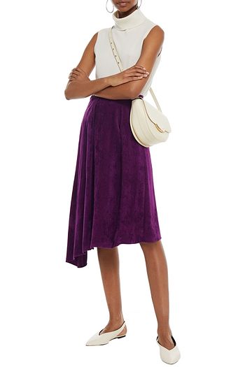 ISABEL MARANT Freja asymmetric pleated corduroy skirt