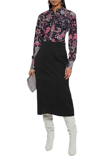 ISABEL MARANT Rarson wool-twill midi pencil skirt