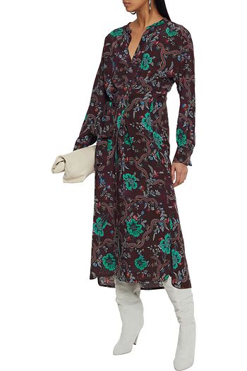 ISABEL MARANT Calypso floral-print silk-blend crepe de chine midi wrap dress