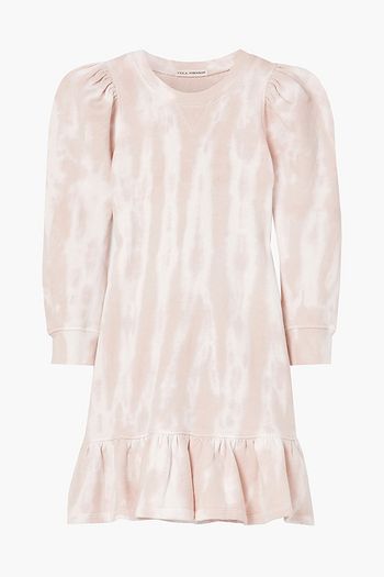ULLA JOHNSON Eli Minikleid aus Baumwoll-Jersey mit Batikmuster und Rüschen