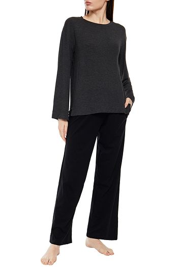 SKIN Mélange stretch-jersey pajama top