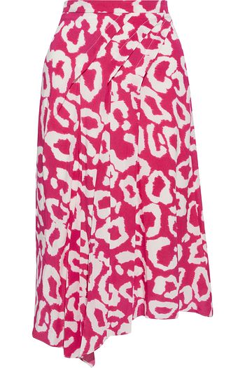 ISABEL MARANT Cacia pleated printed silk-blend crepe de chine midi skirt