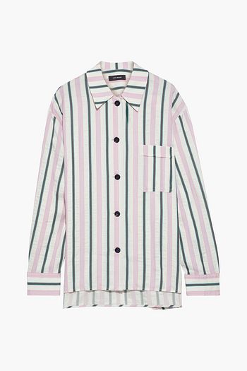 ISABEL MARANT Venice oversized striped crinkled cotton-blend shirt