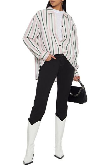 ISABEL MARANT Venice oversized striped crinkled cotton-blend shirt