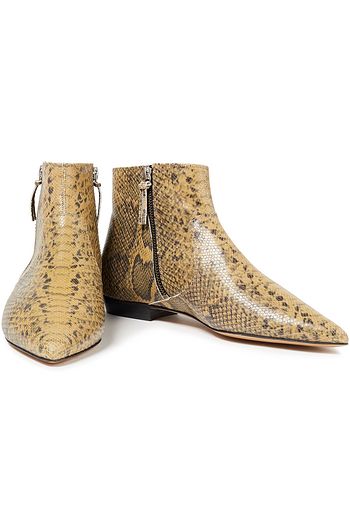 ISABEL MARANT Snake-effect leather ankle boots