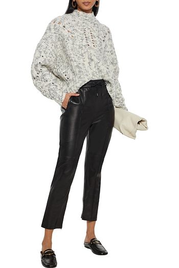 ISABEL MARANT Coya cropped leather track pants