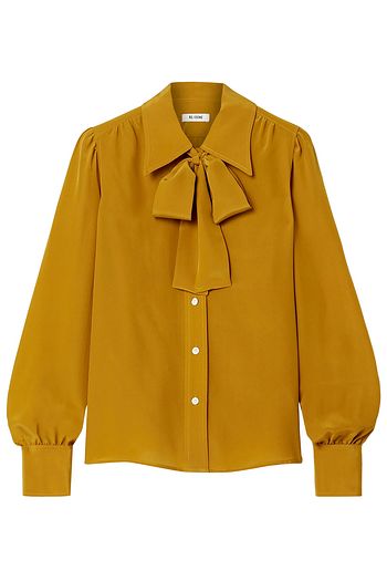 RE/DONE Pussy-bow silk shirt