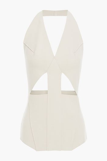 RICK OWENS Ixta cutout ponte halterneck top