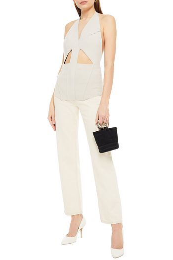 RICK OWENS Ixta cutout ponte halterneck top