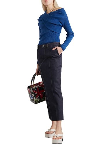 MARNI Paneled denim midi skirt
