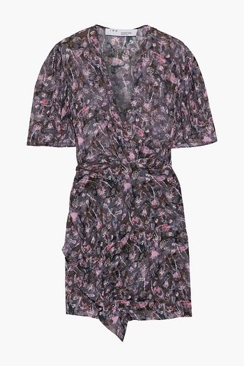 IRO Muy gathered printed chiffon mini dress
