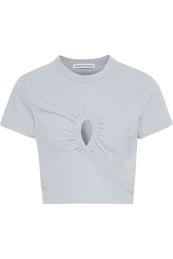 ALEXANDERWANG.T Cropped cutout cotton-jersey T-shirt