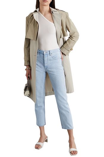 STILL HERE Tate Crop striped high-rise straight-leg jeans