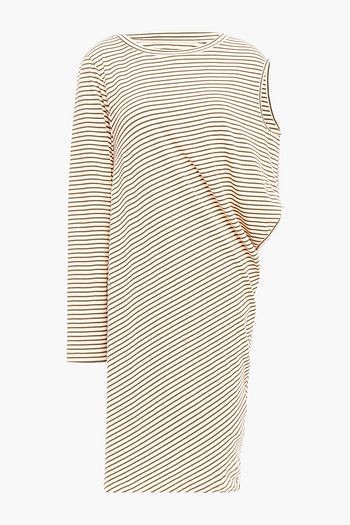 MM6 MAISON MARGIELA Gestreiftes Minikleid aus Stretch-Baumwoll-Jersey mit Cut-outs