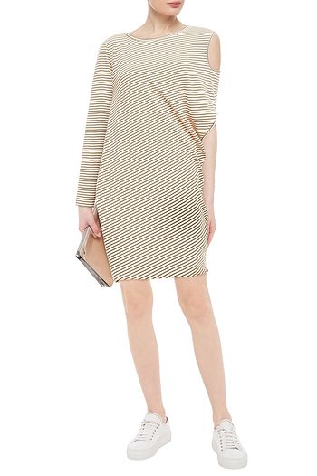 MM6 MAISON MARGIELA Gestreiftes Minikleid aus Stretch-Baumwoll-Jersey mit Cut-outs