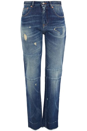 MM6 MAISON MARGIELA Hoch sitzende Jeans mit geradem Bein in Distressed-Optik