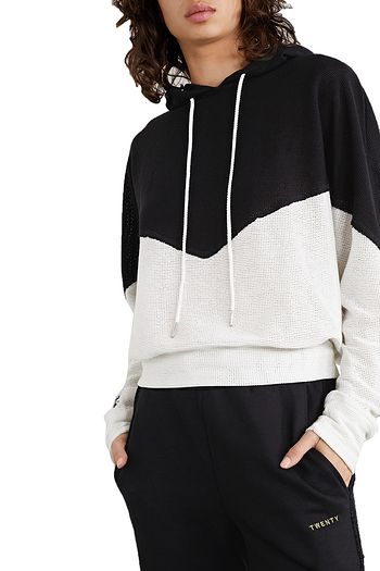 TWENTY MONTRÉAL Breathe two-tone cotton-blend mesh hoodie