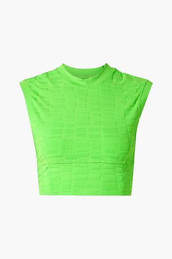 TWENTY MONTRÉAL Rothko 3D cropped stretch jacquard-knit top