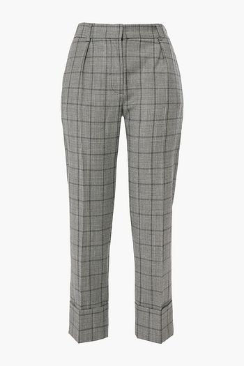 GOAT Kooper cropped Prince of Wales checked wool slim-leg pants
