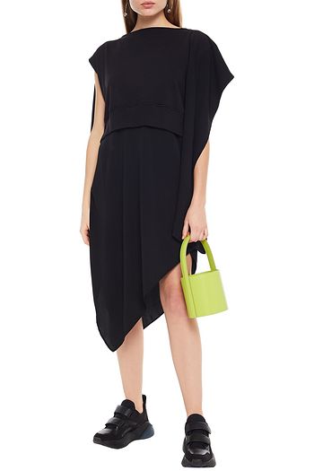 MM6 MAISON MARGIELA Midikleid aus Crêpe de Chine und Frottee