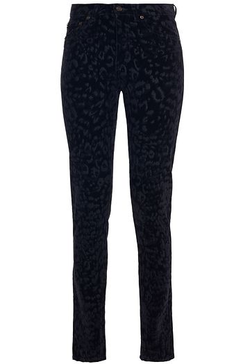 SAINT LAURENT Leopard-print velvet skinny pants