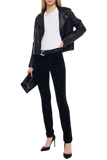 SAINT LAURENT Leopard-print velvet skinny pants