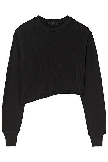 TWENTY MONTRÉAL Everest Thermal cropped asymmetric waffle-knit jersey top
