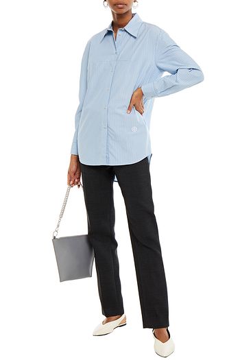 MM6 MAISON MARGIELA Hemd aus Baumwollpopeline mit Stickereien und Nadelstreifen