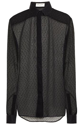 SAINT LAURENT Fil coupé silk-chiffon shirt