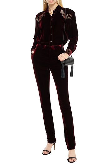 SAINT LAURENT Velvet slim-leg pants