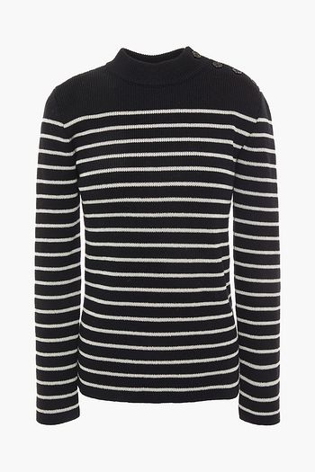 SAINT LAURENT Striped wool-blend sweater