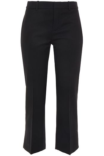 SAINT LAURENT Cropped wool-flannel straight-leg pants