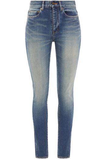 SAINT LAURENT Faded high-rise skinny jeans