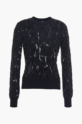 SAINT LAURENT Embellished wool sweater