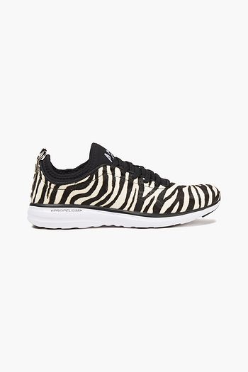APL® ATHLETIC PROPULSION LABS TechLoom Pro Sneakers aus Kalbshaar und Neopren mit Zebraprint